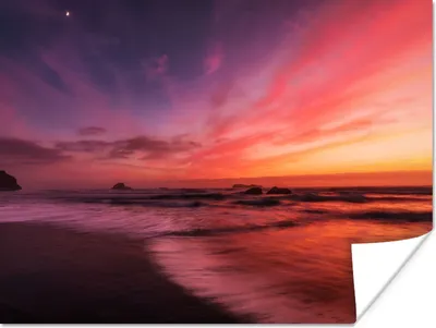 Produktbild von MuchoWow® Poster Strand - Meer - Natur - Abend 160x120 cm - Foto Plakat