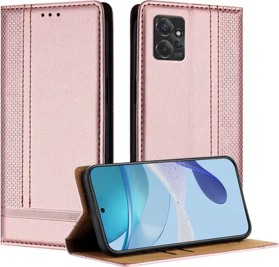 Produktbild von Handyhülle für Motorola Moto G Power 5G 2023 Leder Flip Klappbare Schutzhülle mit Standfunktion Pink
