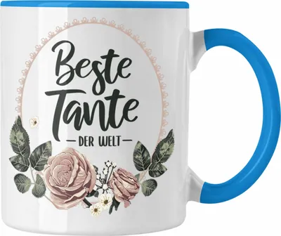 Produktbild von Trendation - Beste Tante der Welt Geschenk Tasse mit Spruch Kaffeetasse für Coole Tante (Blau)