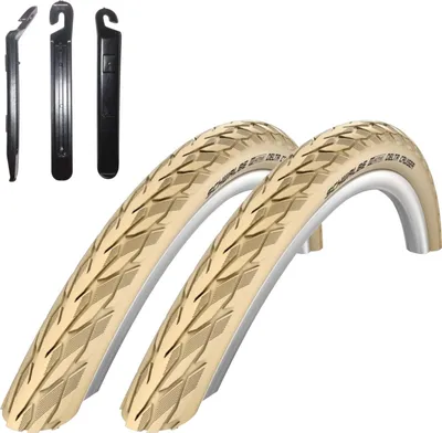 Produktbild von 2 x Schwalbe Delta Cruiser Plus in Creme Reflex 37-622 (28 x 1,40) inkl. 3 Reifenheber