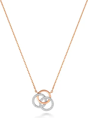 Produktbild von Funkelndes Feuer Wunderschöne 9 Karat (375) Rotgold Diamant Halskette Brillant-Schliff 0.07 Karat H - I1 - 42cm*12mm; TRS354589KR