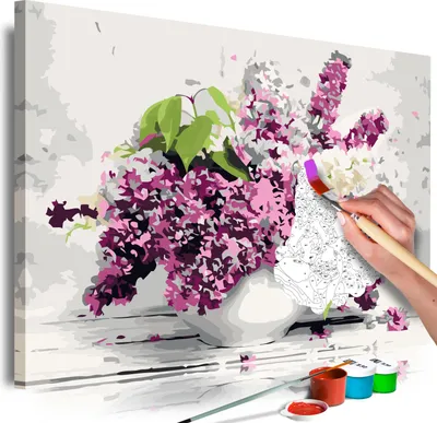 Zdjęcie produktu dla Malowanie według numerów kwiaty 50x40 cm zestaw do malowania z drewnianą ramą na płótnie dla dorosłych dzieci obrazy ręcznie malowane zestaw DIY