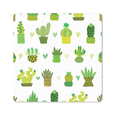 Produktbild von MuchoWow® Mauspad Mousepad Sukkulenten - Muster - Kaktus 30x30 cm - Mousepads - Maus Mat - Pad - Mausunterlage - Gaming
