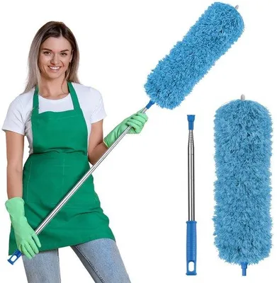 Produktbild von Teleskop-Staubbesen bis 245 cm - Hellblau