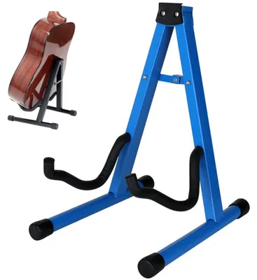 Produktbild von Gitarrenständer - H x B x T: 39 x 26 x 30 cm - Gitarrenhalter - Bassgitarrenständer - Klappbarer A-Ständer - für 1/2- bis 4/4-Celli und Gitarren