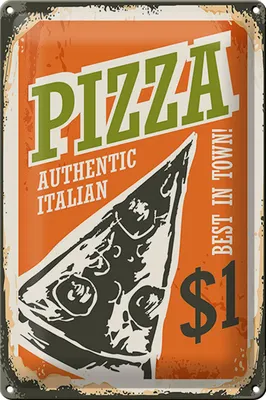 Produktbild von Blechschild Retro 20x30cm Pizza best in town