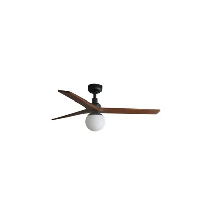 Produktbild von Energiespar Deckenventilator mit Beleuchtung und Fernbedienung Klim M Schwarz-Nussbaum 125 cm
