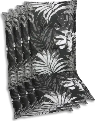Produktbild von GO-DE Textil, Sesselauflage Hochlehner, 4er-Set, Farbe: schwarz, Maße ca.: 120 cm x 50 cm x 7 cm