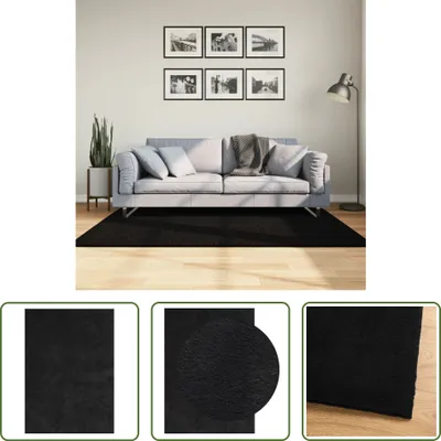 Produktbild von The Living Store Teppich HUARTE Kurzflor Weich und Waschbar Schwarz 120x170 cm