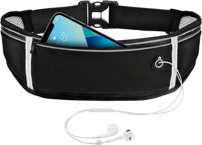 Produktbild von Wasserdichte, verstellbare Handy-Hüftgurt mit 3 Taschen | Geeignet für alle Smartphones | Ideal für Laufen, Marathon und Fitness