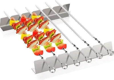 Produktbild von Famanu Grillspieße aus Edelstahl - 6 Stück mit Halter