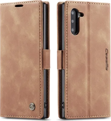Image de Galaxy Note 10 Case, RetroPolyuréthaneLeather Case, Card Pockets, Magnetic Closure, Case with Stand Function for Samsung Galaxy Note 10 Brown