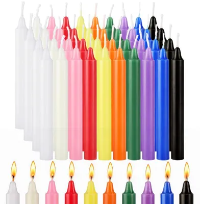 Stabkerzen, bunt, 100 Stück, 10 Farben, 10,2 cm, duftfrei