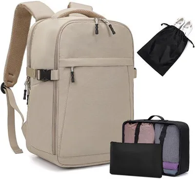 Obrázek produktu pro Uniqoos® Batoh do letadla, rozměry 40 x 20 x 25 cm – kompaktní a funkční, vodotěsný, s mnoha přihrádkami včetně přihrádky na boty a přihrádky na notebook, polstrovaná záda