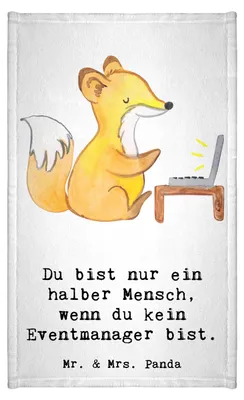 Produktbild von Mr. & Mrs. Panda Handtuch Eventmanager Herz - Weiß - Geschenk, gäste wc, Mini-Handtuch, Gästetuch, Lustig, Spruch, Witzig, Beruf, Klein