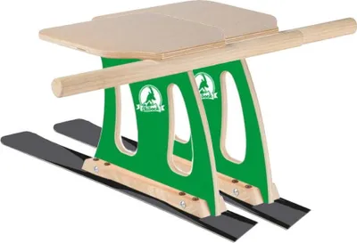 Produktbild von SkiBock RACE Skirodel 2er Bausatz Schlitten Ski Schnee Rodel Winter Bastelset grün