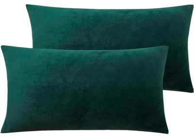 Produktbild von Kissenbezug 40x80 cm Flanell Cashmere Touch Dunkelgrün 2er Set Mikrofaser bügelfrei
