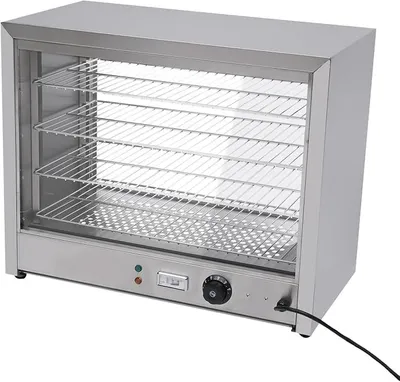 Produktbild von 800w Heiße Theke Warmhaltevitrine Aus Edelstahl 5mm Glasdicke Heiße Theke 4 Ebenen Speisenwärmer Warmhaltetheke 64 * 34 * 53cm Wärmetheke Für Kantinen, Bäckereien, Cafés, Schnellrestaurants