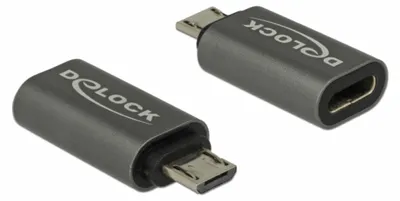 Produktbild von DeLOCK 65927, USB 2.0 Micro-B, USB Typ-C, Anthrazit