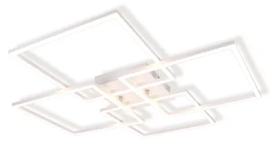 Image de ZMH Plafonnier LED Salon 4 Cadre blanc 32W 3000K Blanc chaud Lampe de salle à manger Rectangulaire pour chambre à coucher