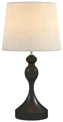 Productafbeelding van HOMCOM bureaulamp, LED-tafellamp met 3 kleurtemperaturen, USB-A en USB-C aansluitingen