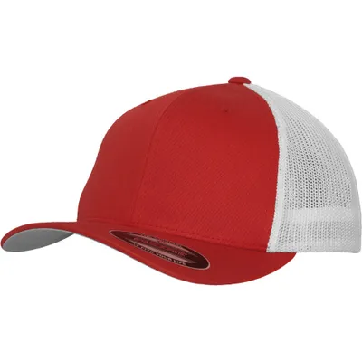 Image de Flexfit Mesh Trucker Trucker Cap mit BW rot/weiß L/XL