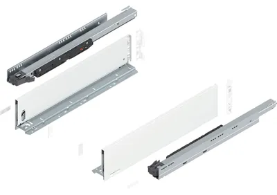 Produktbild von Blum Legrabox pure H K Schubladenschienen Set | 1 Paar, 70kg 550mm | Tip On Vollauszug, seidenweiß