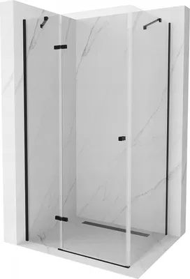 Immagine prodotto di Mexen Roma cabina doccia a battente 100 x 120 cm, trasparente, nera - 854-100-120-70-00