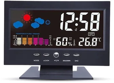 Obrázek produktu pro Digitální LED nástěnné hodiny, multifunkční, pokojové hodiny s ukazatelem teploty a vlhkosti