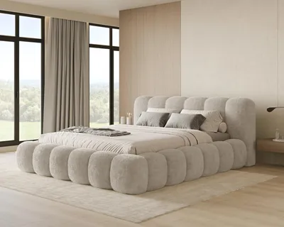 Produktbild von Chilly Möbel Design Bett Stone - Polsterbett mit Bettkasten, Lattenrost und Kopfteil 160x200 cm / Metallrahmen / Corto / Beige