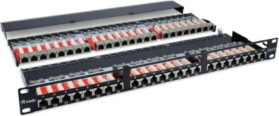 Produktbild von Equip Patchpanel 48x RJ45 Cat6 19" FTP 1HE ISO/IEC schwarz
