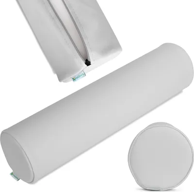 Produktbild von Habys Lagerungsrolle Vollrolle Nackenkissen Lagerungskissen Nackenrolle | Knierolle für Massage und Therapie Fitnessrolle | 15x60cm | Hellgrau