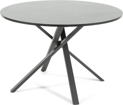 Immagine prodotto di Tavolo rotondo Ø110 cm con struttura in metallo melaminico e incrociato - design moderno, robusto e versatile per cucina, sala da pranzo e ufficio - CARLO - granito