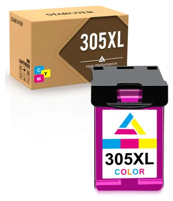 A product shot of an ink cartridge and its packaging.