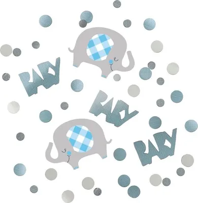 Produktbild von Baby Shower Elefant Junge Konfetti