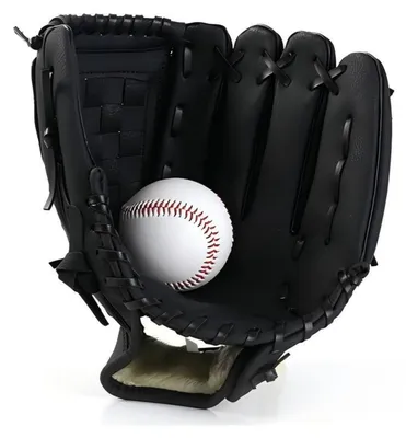 Produktbild von Baseballhandschuh Softballhandschuh Kunstleder Schwarz 12,5 Zoll Links