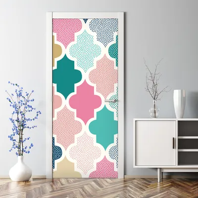 Produktbild von Dekorative Türaufkleber Aufkleber selbstklebend Abnehmbarerdeko Gepunktetes Ornament 77 x 200 cm