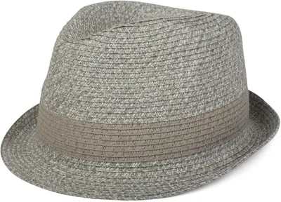 Produktbild von styleBREAKER klassischer Trilby Hut in Melange Optik mit Krempe, Papierhut, Strohhut, Uni 04025018