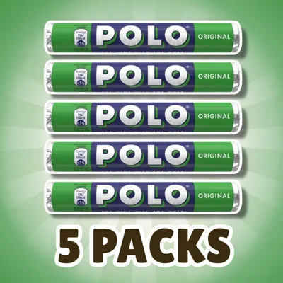 Productafbeelding van 5x POLO The Mint With The Hole Original – Pepermuntjes, 5 x 25 g + Hartendiens en verzendbescherming
