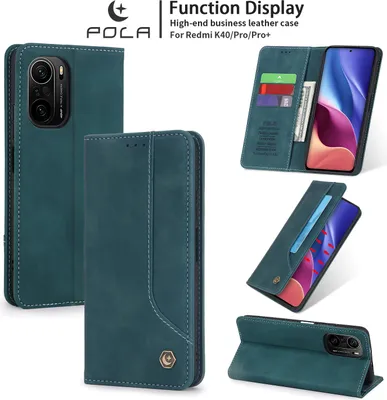 Image de Etui rétro en cuirPolyuréthanepour Xiaomi Poco F3 étui design avec porte-cartes et support bleu
