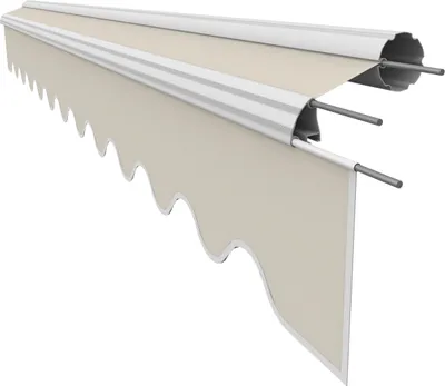 Produktbild von VANA Markisenstoff mit Volant für 6 x 3,5 m Markisen Markisenersatzstoff fertig genäht Maß Bespannung 5,83 x 3,5 m Volant 5,83 x 0,21 m Design SPD052