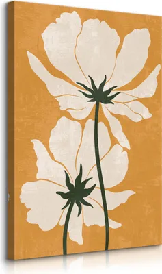 Produktbild von Muralo Leinwandbild Canvas für Schlafzimmer BLUMEN Feldpflanzen Natur Boho Br. 30cm x Hö. 40cm