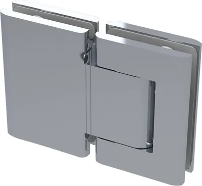 Produktbild von Duschtür Scharnier 8010BTJC 180 Grad Glas-Glas Hydraulik, Aluminium silberfärbig