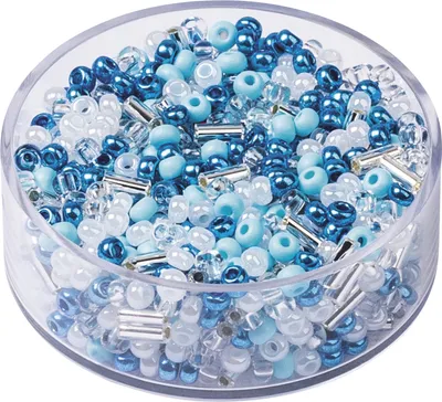 Produktbild von KNORR PRANDELL Böhmische Rocailles Ø 25 mm Glas türkis weiss-gemischt