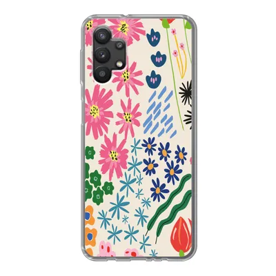 Produktbild von MuchoWow® Handyhülle Schutzhülle Hülle für Samsung Galaxy A32 5G Blume - Blätter - Feldblumen Silikon Softcase Handy Hülle - Softcase