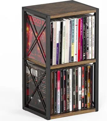 Produktbild von Musik-Sammlungs-Regal - Holz-Optik - Stabiler CD-Träger - Kapazität bis zu 30 CDs - Natürliches Design von Walnuss
