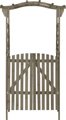 Produktbild von vidaXL Pergola mit Tor 116x40x204 cm Grau Massivholz Tanne