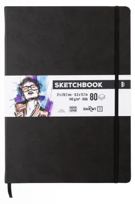 Imagen del producto de Darwi For You DF80021290001C - Cuaderno de dibujo con encuadernación cosida, formato A4 (21x29,7 cm), 140g - 80 hojas