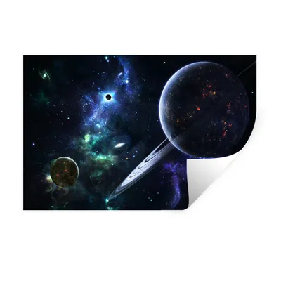 Produktbild von MuchoWow® Wandtattoo Wandsticker Wandaufkleber Planeten - Sterne - Galaxie 30x20 cm Selbstklebend und Repositionierbar - Wierderverwendbar - Selbstklebend