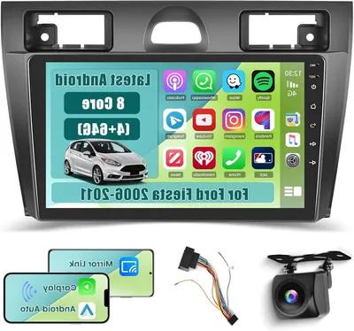 Imagen del producto de Radio Android Auto – Sistema multimedia – Unidad de navegación – Estéreo con pantalla táctil – Cámara de visión trasera